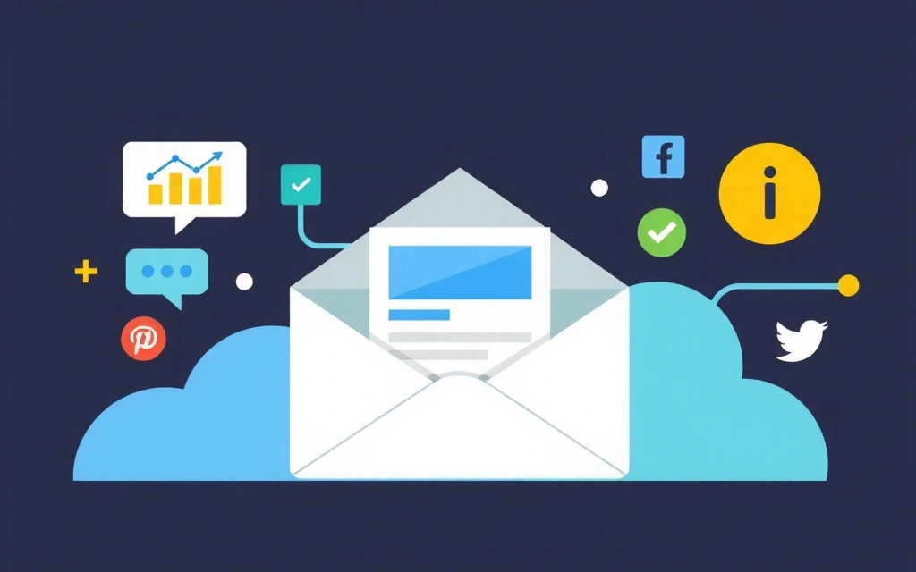 Newsletter subscription illustration with digital elements