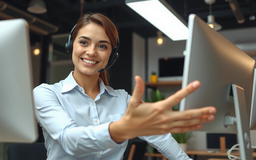 Customer support representative helping with inquiries