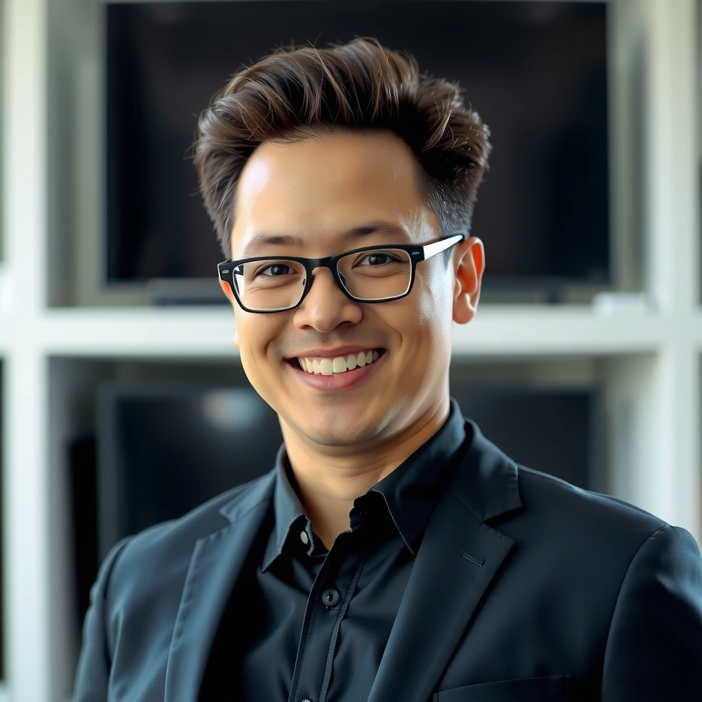 Happy client giving a testimonial