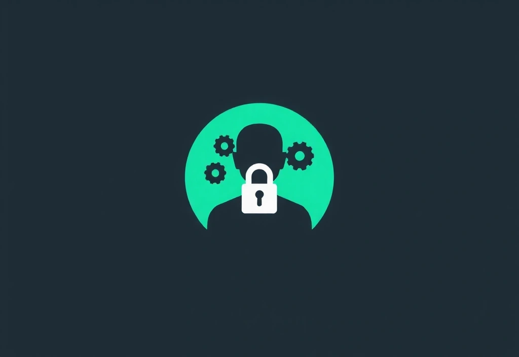User icon with gears and lock, representing data control