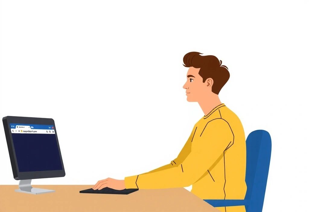 Illustration of a user browsing a website responsibly