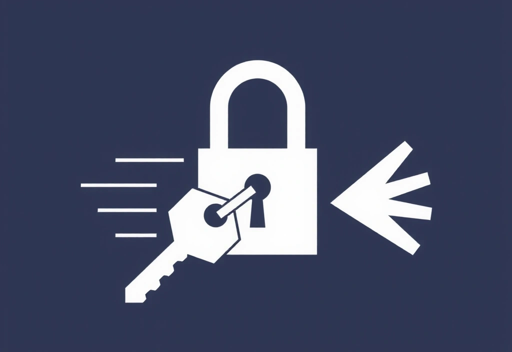Illustration of a digital lock and key, symbolizing access termination